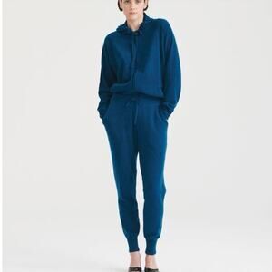 NAADAM Signature Cashmere Jogger Hoodie Set Peacock Blue